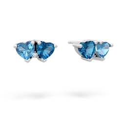 Blue Topaz Sweethearts 14K White Gold earrings E5260