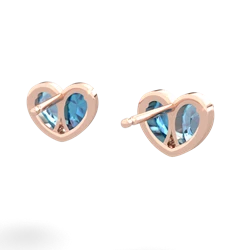 Blue Topaz 'Our Heart' 14K Rose Gold earrings E5072