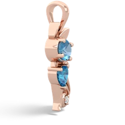 Blue Topaz Kitten 14K Rose Gold pendant P5780