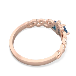 Blue Topaz Heart To Heart Braid 14K Rose Gold ring R5870