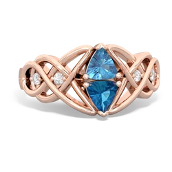 Blue Topaz Keepsake Celtic Knot 14K Rose Gold ring R5300