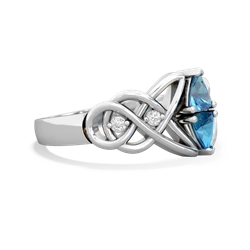 Blue Topaz Keepsake Celtic Knot 14K White Gold ring R5300