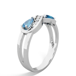 Blue Topaz Diamond Infinity 14K White Gold ring R5390