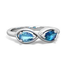 Blue Topaz Infinity 14K White Gold ring R5050