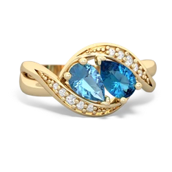 Blue Topaz Summer Winds 14K Yellow Gold ring R5342