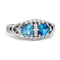 Blue Topaz Sparkling Celtic Knot 14K White Gold ring R2645