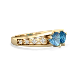 Blue Topaz Heart To Heart 14K Yellow Gold ring R3342