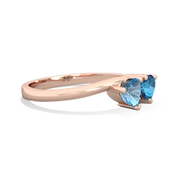 Blue Topaz Sweethearts 14K Rose Gold ring R5260