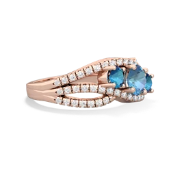 Blue Topaz Three Stone Aurora 14K Rose Gold ring R3080