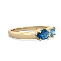 Blue Topaz Pear Bowtie 14K Yellow Gold ring R0865