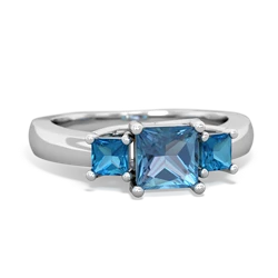 Blue Topaz Three Stone Trellis 14K White Gold ring R4015