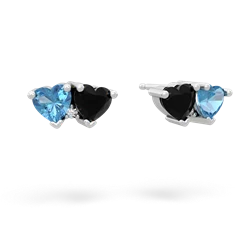 Blue Topaz Sweethearts 14K White Gold earrings E5260