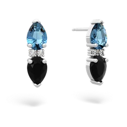 Blue Topaz Bowtie Drop 14K White Gold earrings E0865