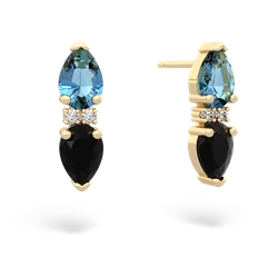 Blue Topaz Bowtie Drop 14K Yellow Gold earrings E0865