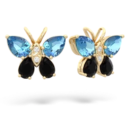 Blue Topaz Butterfly 14K Yellow Gold earrings E2215