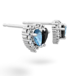 Blue Topaz Halo 14K White Gold earrings E7008