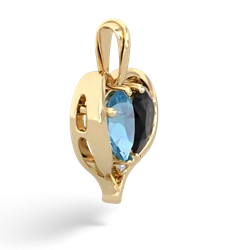 Blue Topaz Two Become One 14K Yellow Gold pendant P5330