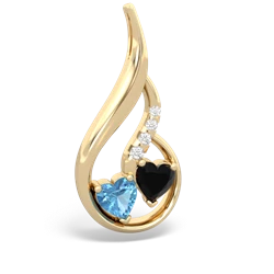 Blue Topaz Keepsake Curves 14K Yellow Gold pendant P5450