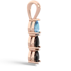 Blue Topaz Dew Drops 14K Rose Gold pendant P2251