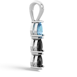 Blue Topaz Dew Drops 14K White Gold pendant P2251