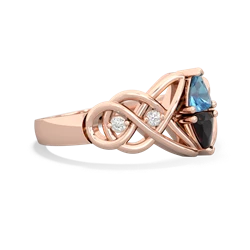 Blue Topaz Keepsake Celtic Knot 14K Rose Gold ring R5300