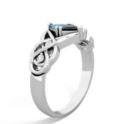 Blue Topaz Keepsake Celtic Knot 14K White Gold ring R5300