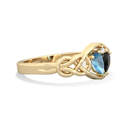 Blue Topaz Celtic Love Knot 14K Yellow Gold ring R5420