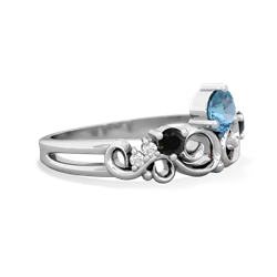 Blue Topaz Crown Keepsake 14K White Gold ring R5740