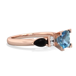 Blue Topaz 6Mm Princess Eternal Embrace Engagement 14K Rose Gold ring C2002