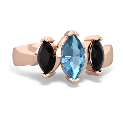 Blue Topaz Three Peeks 14K Rose Gold ring R2433