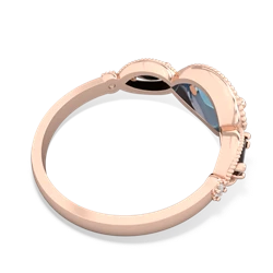 Blue Topaz Milgrain Marquise 14K Rose Gold ring R5700