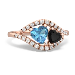 Blue Topaz Mother And Child 14K Rose Gold ring R3010