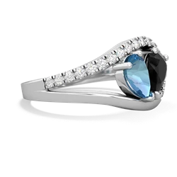 Blue Topaz Nestled Heart Keepsake 14K White Gold ring R5650