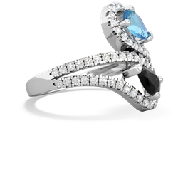 Blue Topaz Diamond Dazzler 14K White Gold ring R3000