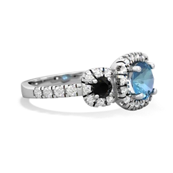 Blue Topaz Regal Halo 14K White Gold ring R5350