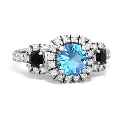 Blue Topaz Regal Halo 14K White Gold ring R5350