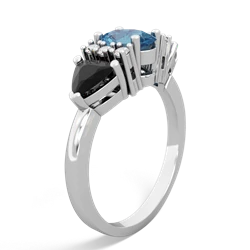 Blue Topaz Antique Style Three Stone 14K White Gold ring R2186