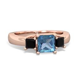 Blue Topaz Three Stone Trellis 14K Rose Gold ring R4015