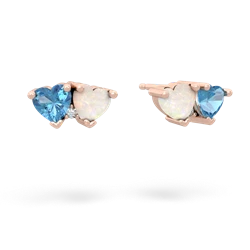 Blue Topaz Sweethearts 14K Rose Gold earrings E5260