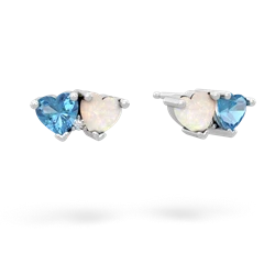 Blue Topaz Sweethearts 14K White Gold earrings E5260