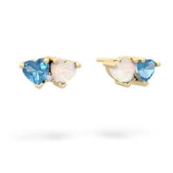 Blue Topaz Sweethearts 14K Yellow Gold earrings E5260