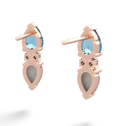 Blue Topaz Bowtie Drop 14K Rose Gold earrings E0865