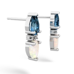 Blue Topaz Bowtie Drop 14K White Gold earrings E0865