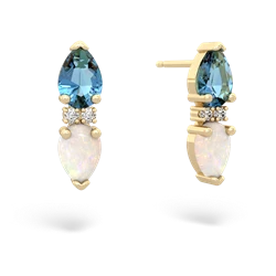 Blue Topaz Bowtie Drop 14K Yellow Gold earrings E0865