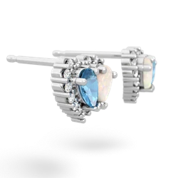 Blue Topaz Halo 14K White Gold earrings E7008