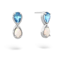 Blue Topaz Infinity 14K White Gold earrings E5050