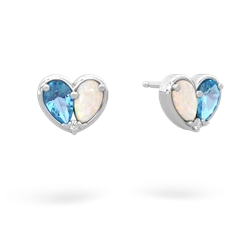 Blue Topaz 'Our Heart' 14K White Gold earrings E5072