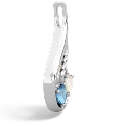 Blue Topaz Keepsake Curves 14K White Gold pendant P5450