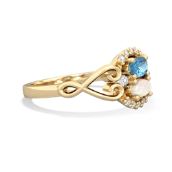 Blue Topaz Love Nest 14K Yellow Gold ring R5860