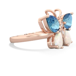 Blue Topaz Butterfly 14K Rose Gold ring R2215